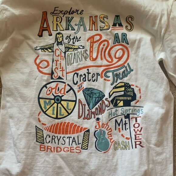 Comfort Colors Explore Arkansas Graphic White Long Sleeve Tee - Picture 2 of 5